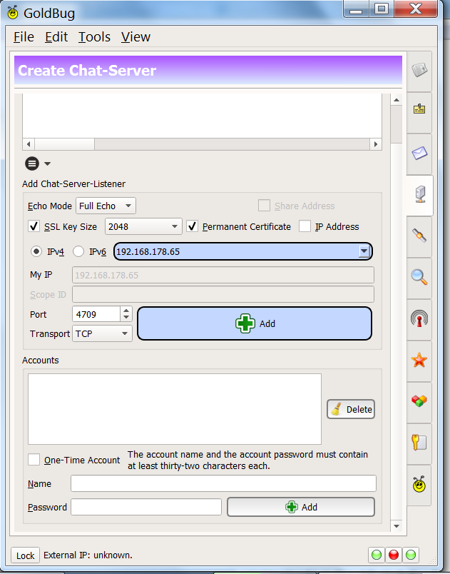 Abbildung: Einrichtung eines Chat-Servers