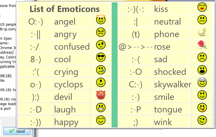 Abbildung: Liste der Emotikons im GoldBug Messenger